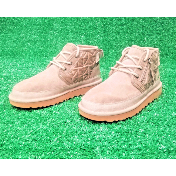 UGG Neumel Quilting Chukka Boot Men's 7 Beige Lace-Up Side Zip Casual 1114194 - Picture 1 of 8